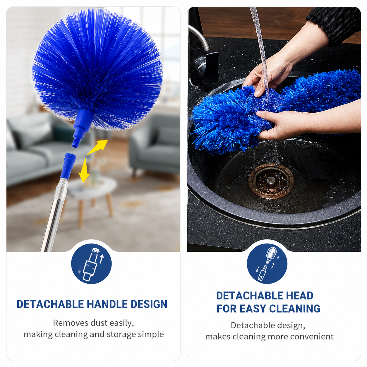 Grey 2.5M Extendable High Ceiling Cleaning Kit with Removable Cobweb Duster & view 4