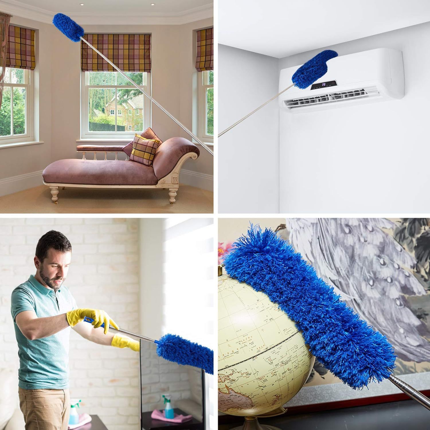 Grey 2.5M Extendable High Ceiling Cleaning Kit with Removable Cobweb Duster & view 6