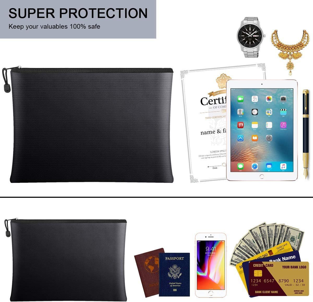 Fireproof Document Zipper Bag (24 X 34CM) - Waterproof & Heat Resistant view 2