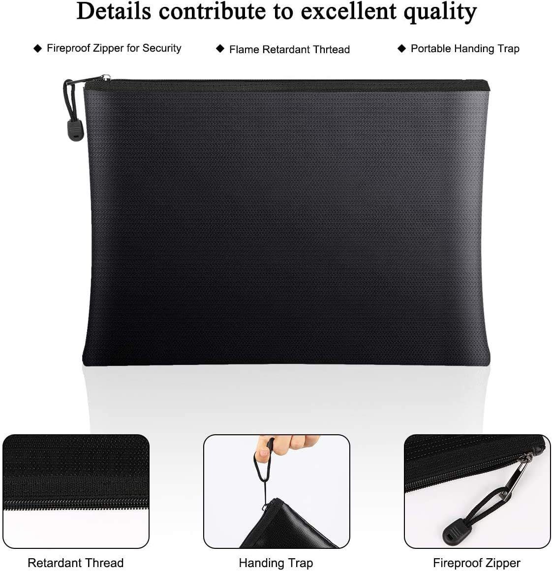 Fireproof Document Zipper Bag (20 X 30CM) - Waterproof & Heat Resistant view 5