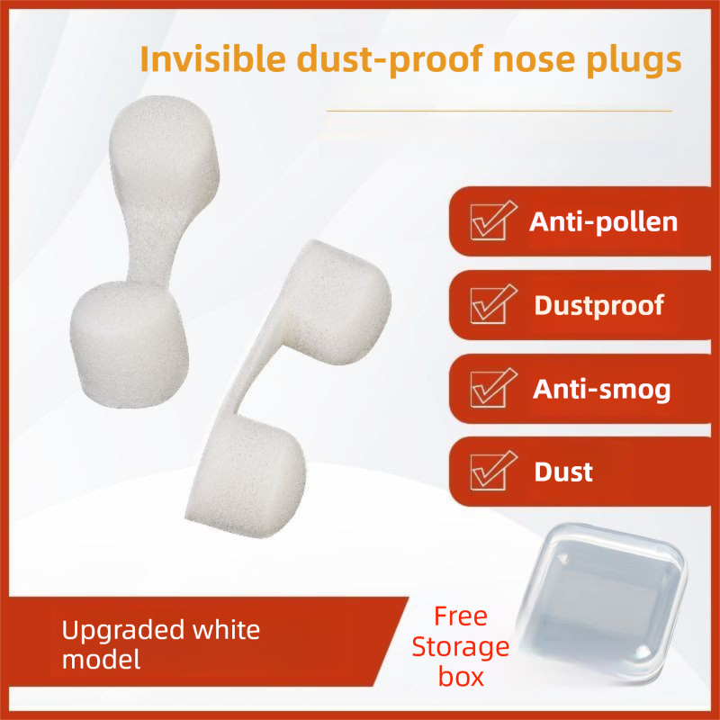 30pcs White Invisible Sponge Nasal Filters with 3 Storage Cases- Dust Pollen view 2