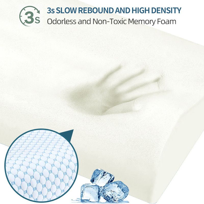 50 x 30CM Ergonomic Cooling Memory Foam Contour Pillow - Slow Rebound Cervical view 5