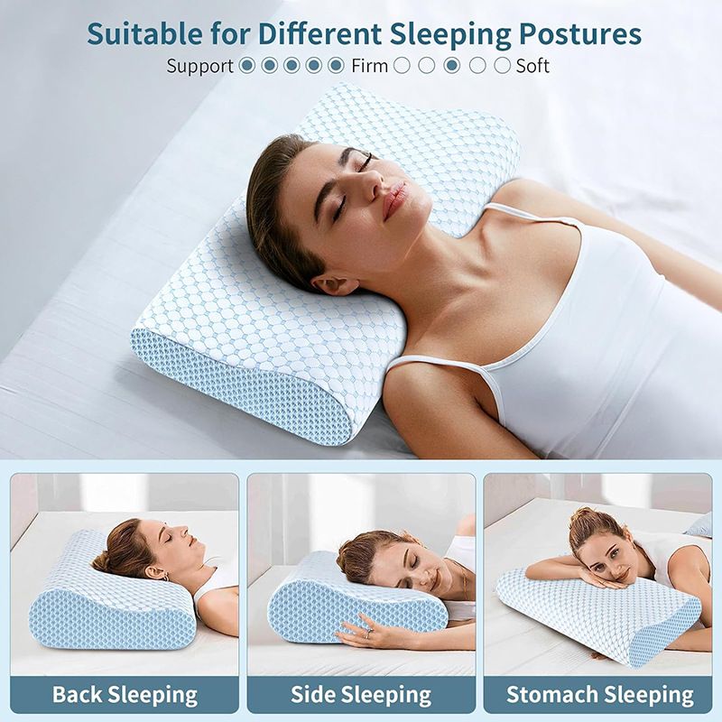 60 x 40CM Ergonomic Cooling Memory Foam Contour Pillow - Slow Rebound Cervical view 6