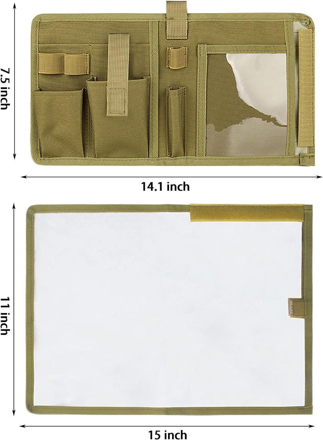 Dark Green Mutifunctional Oxford Fabric Tactical Waterproof Map Pouch - MOLLE view 4