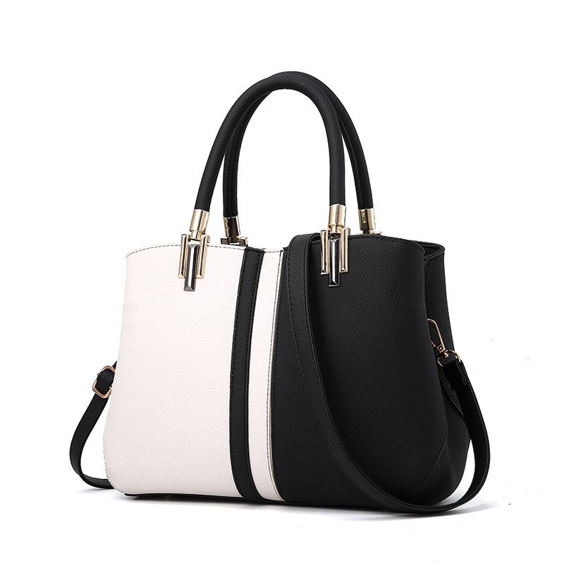 Large Capacity Color Block PU Leather Handbag — image 1