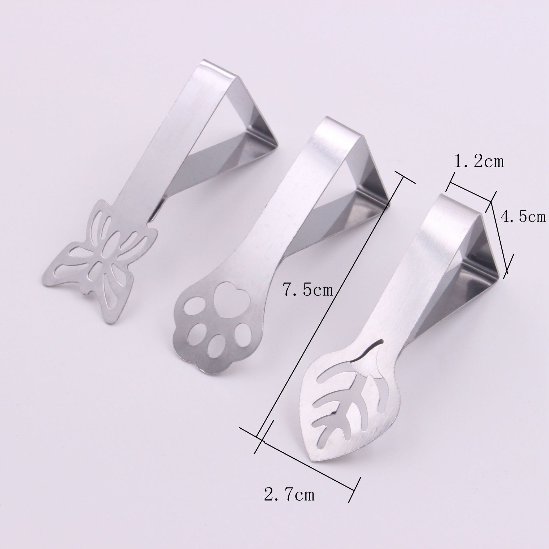 10PCS Cat Paw Design Stainless Steel Triangular Tablecloth Clips - Nonslip view 4