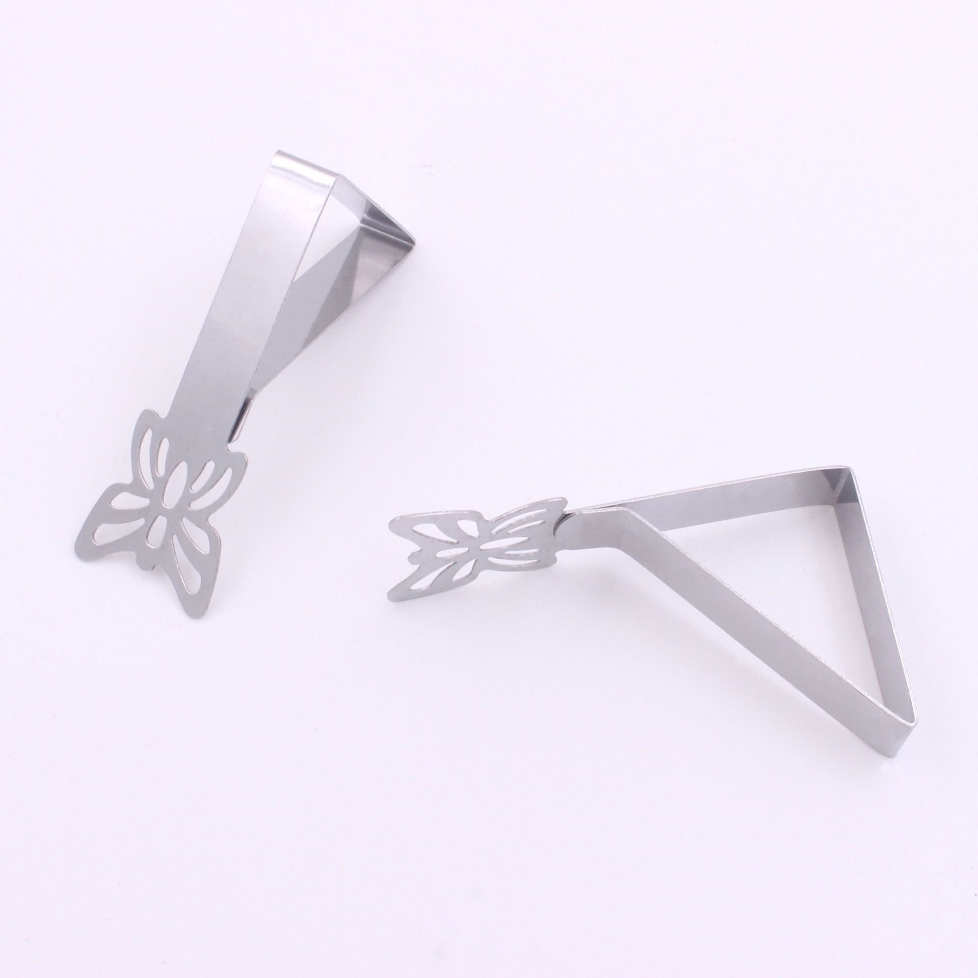 10PCS Butterfly Design Stainless Steel Triangular Tablecloth Clips - Nonslip view 3