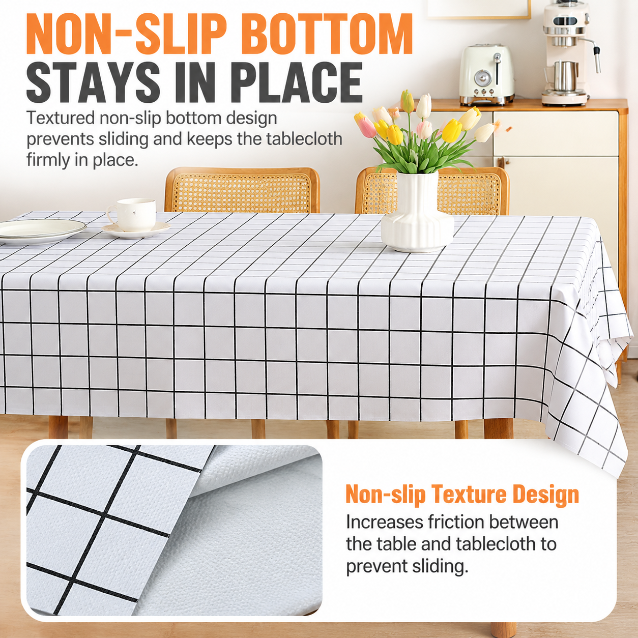 140 x 220 CM Khaki Checkered Waterproof & Oil-Proof PVC Tablecloth - Modern view 4