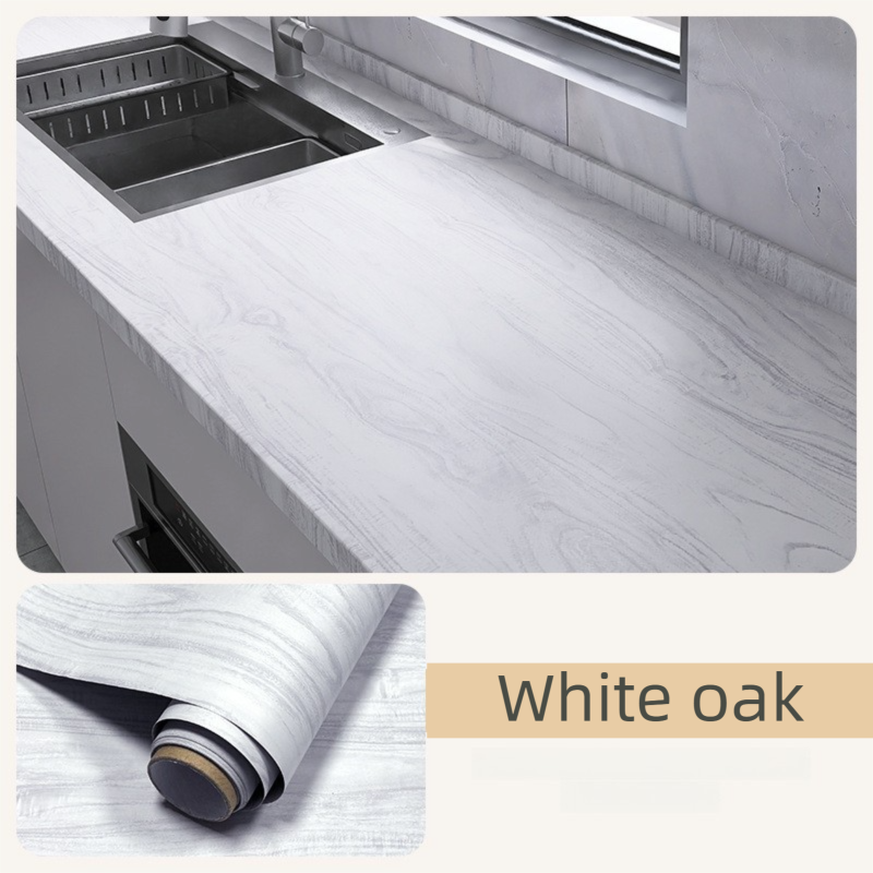 Self-Adhesive Wood Grain Contact Paper (0.4 X 5 M White Oak Color) - Waterproof