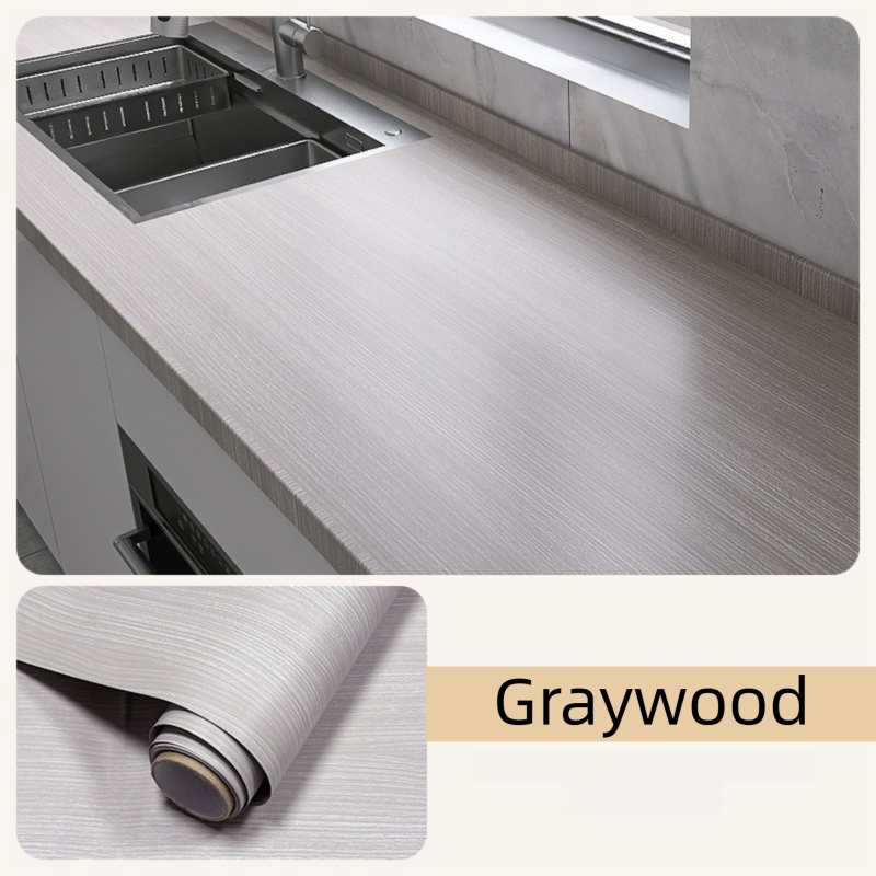 Self-Adhesive Wood Grain Contact Paper (0.4 X 5 M Gray Wood Color) - Waterproof