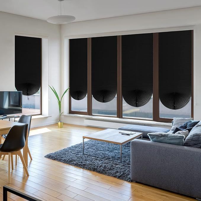 60 x 150 CM Black Self-Adhesive Pleated Window Blinds (2 Packs) - No-Drill view 8