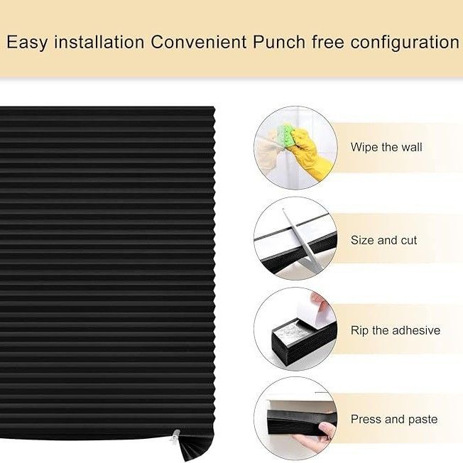 60 x 150 CM White Self-Adhesive Pleated Window Blinds (2 Packs) - No-Drill view 4