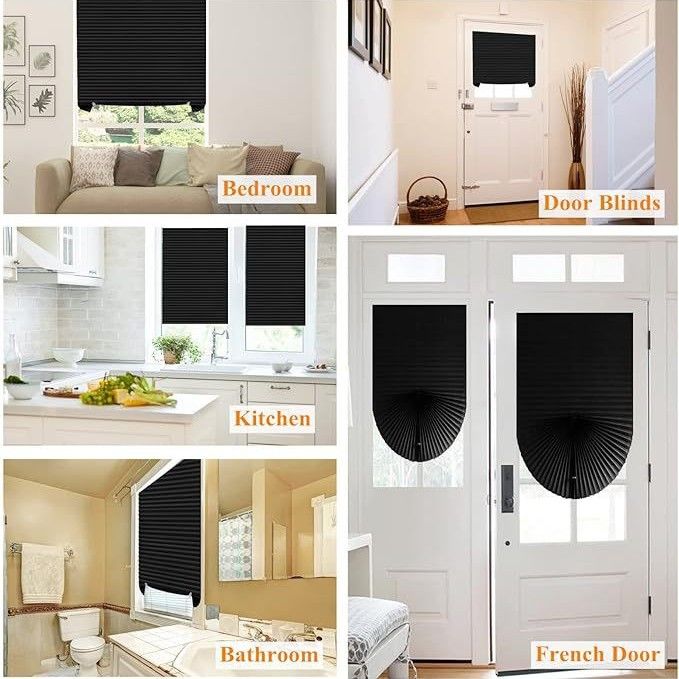 90 x 150 CM Beige Self-Adhesive Pleated Window Blinds (2 Packs) - No-Drill view 7