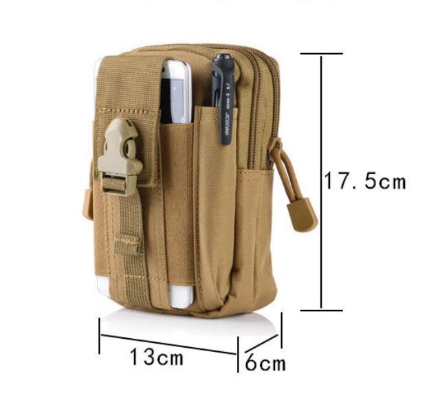 Dark Green Oxford Cloth Tactical Molle Waist Pouch - Multi Compartment EDC view 6