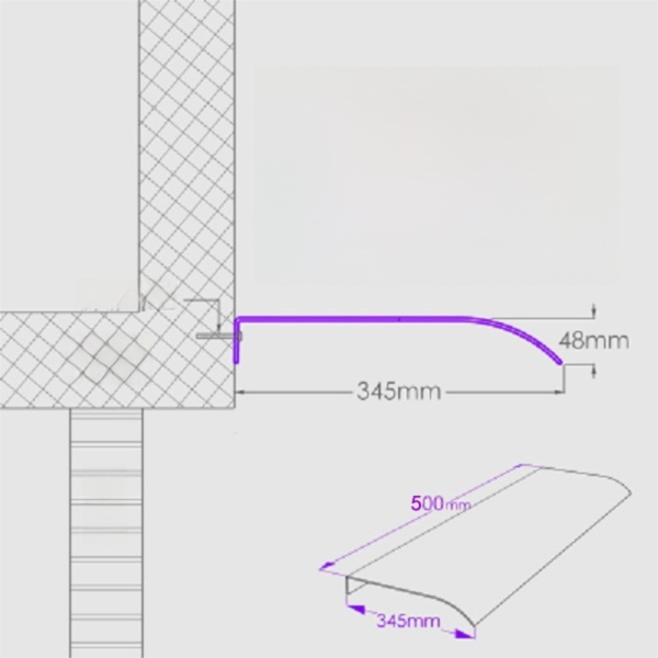 Transparent Window Rain Awning - 400 x 500mm Stackable Thickened Curved Canopy view 5