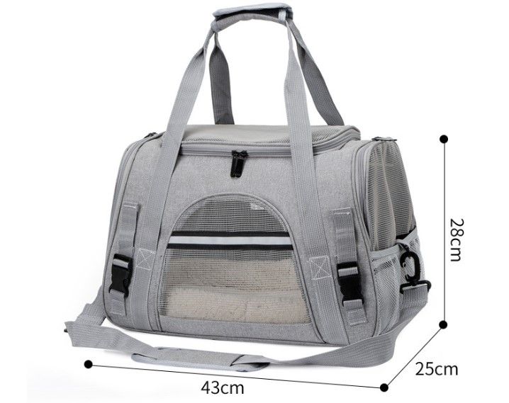 Pink Foldable Pet Carrier Bag with Breathable Mesh Windows view 10