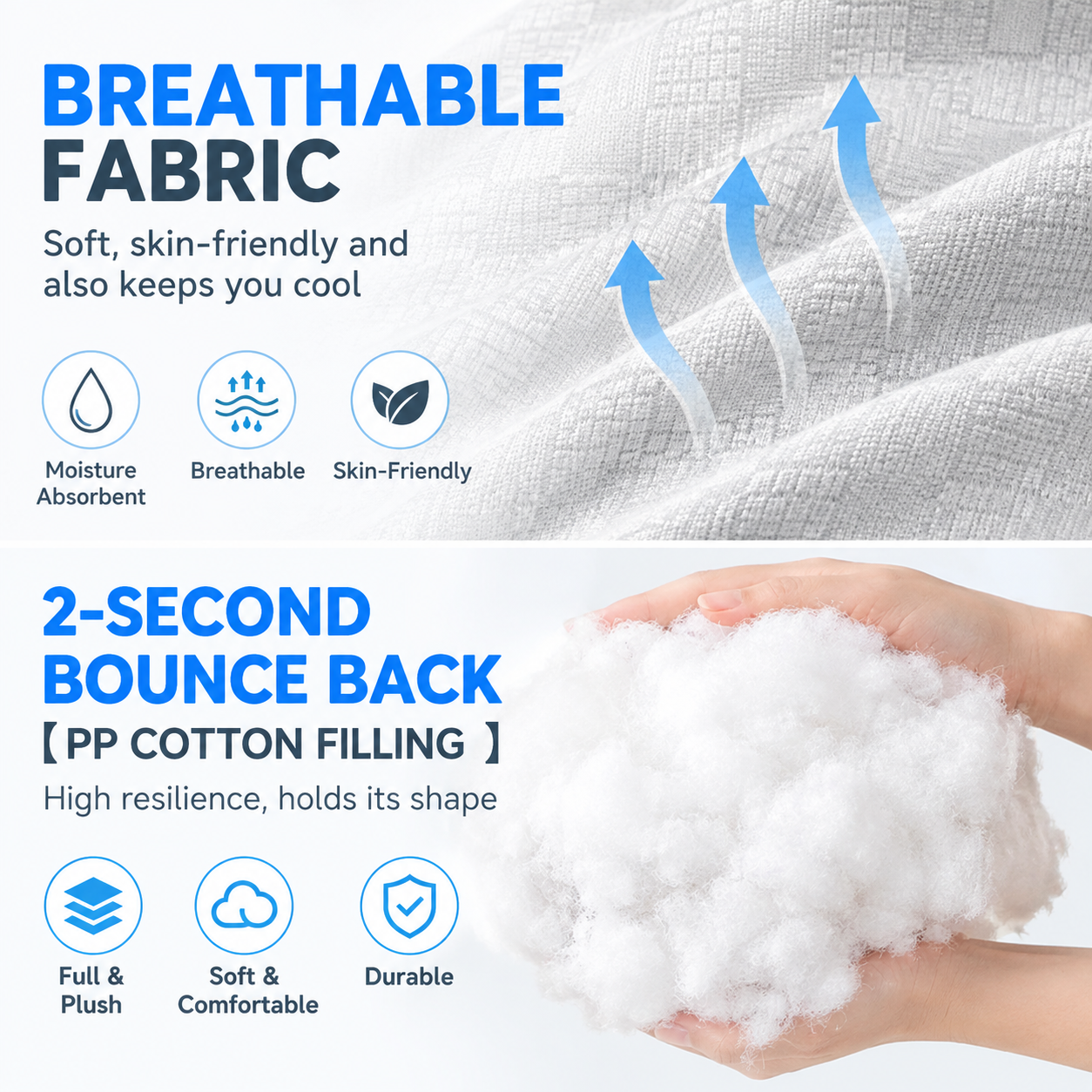Green Breathable Ear Hole Pillow for Side Sleepers — Cooling Ice Dot Fabric view 5