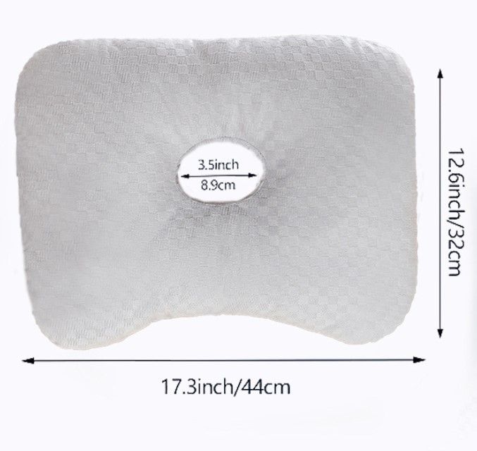Green Breathable Ear Hole Pillow for Side Sleepers — Cooling Ice Dot Fabric view 7