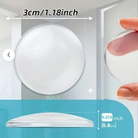 Transparent Door Handle Bumper - 10 Pcs 30mm PVC Self-Adhesive Wall Protector view 2