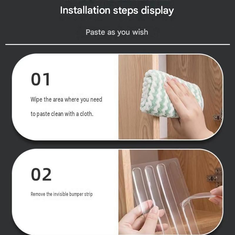 Transparent Anti-Collision Strip Set - Self-Adhesive Silicone Bumper for Doors view 12