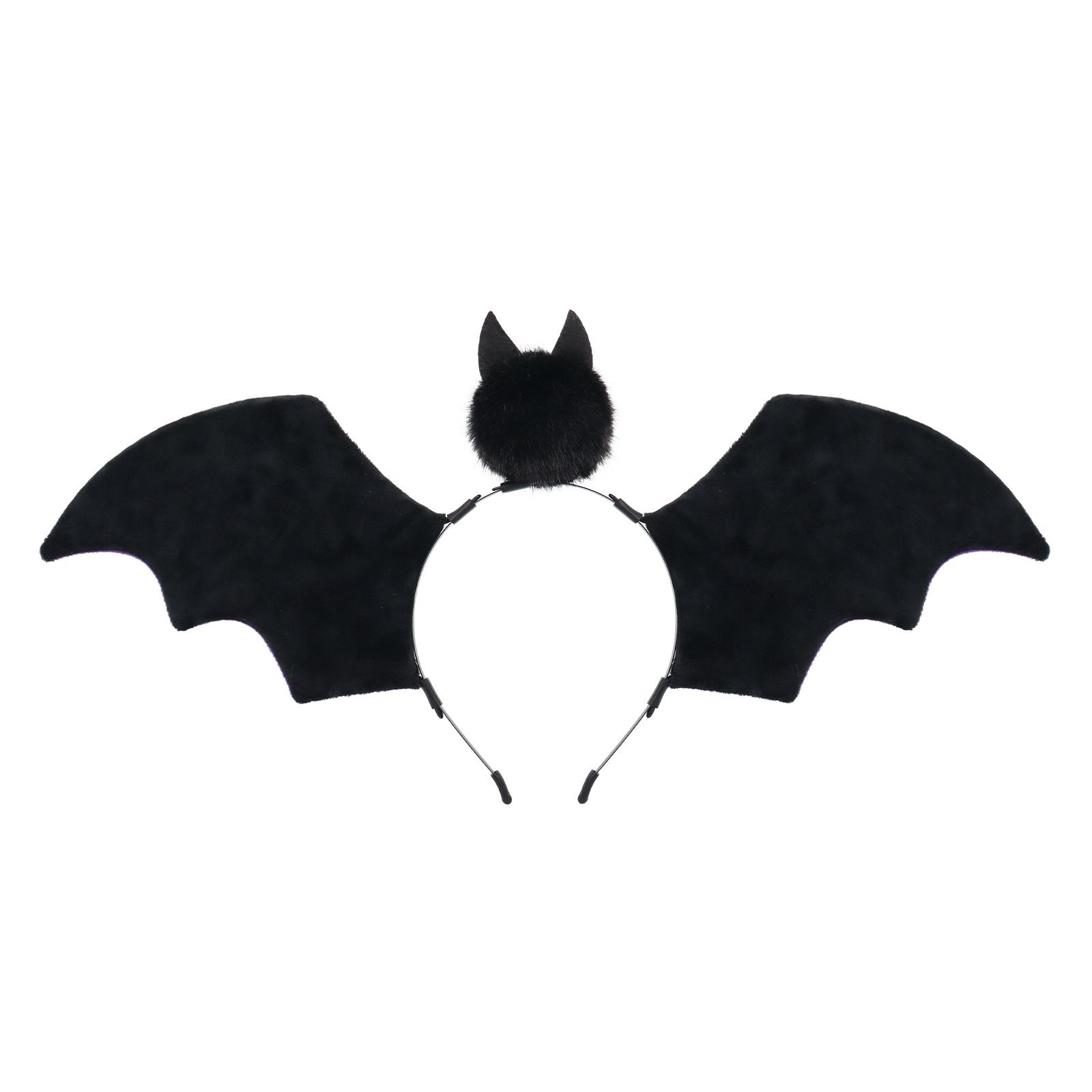 Purple Halloween Bat Wing Headband with Furry Ears and Orange Eyes - Velvet view 4
