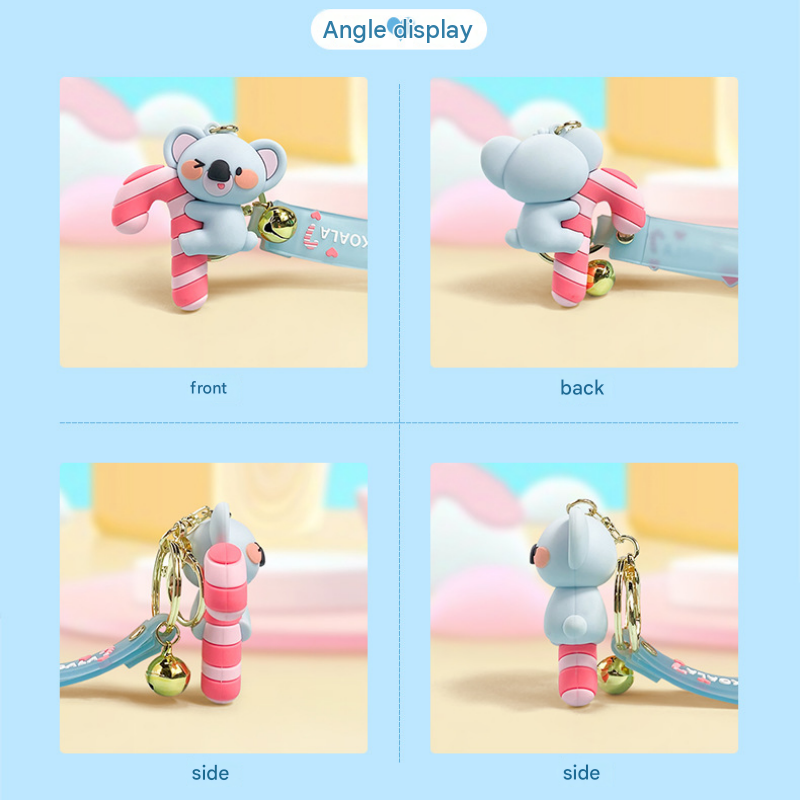 Lollipop Koala PVC Keychain - Cute 3D Cartoon Koala Figure view 5