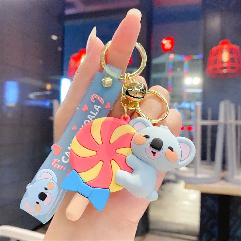 Lollipop Koala PVC Keychain - Cute 3D Cartoon Koala Figure view 7