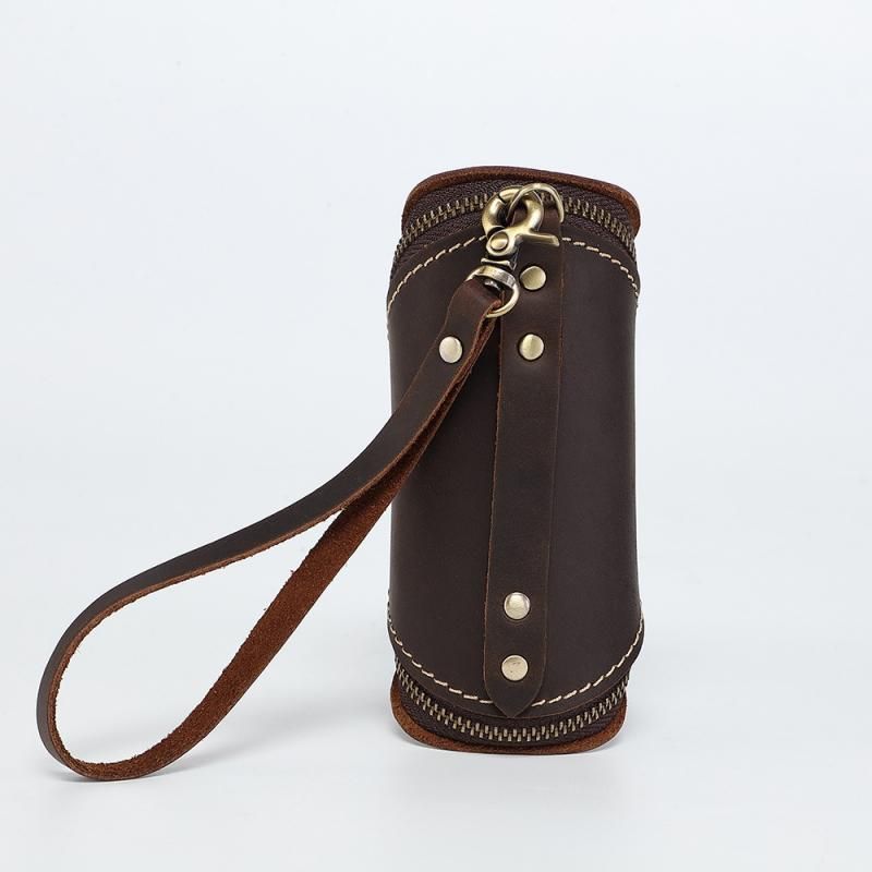 2pcs Retro Genuine Leather Key Pouch（Brown and Coffee-colored） - 12.5cm x 5cm view 7