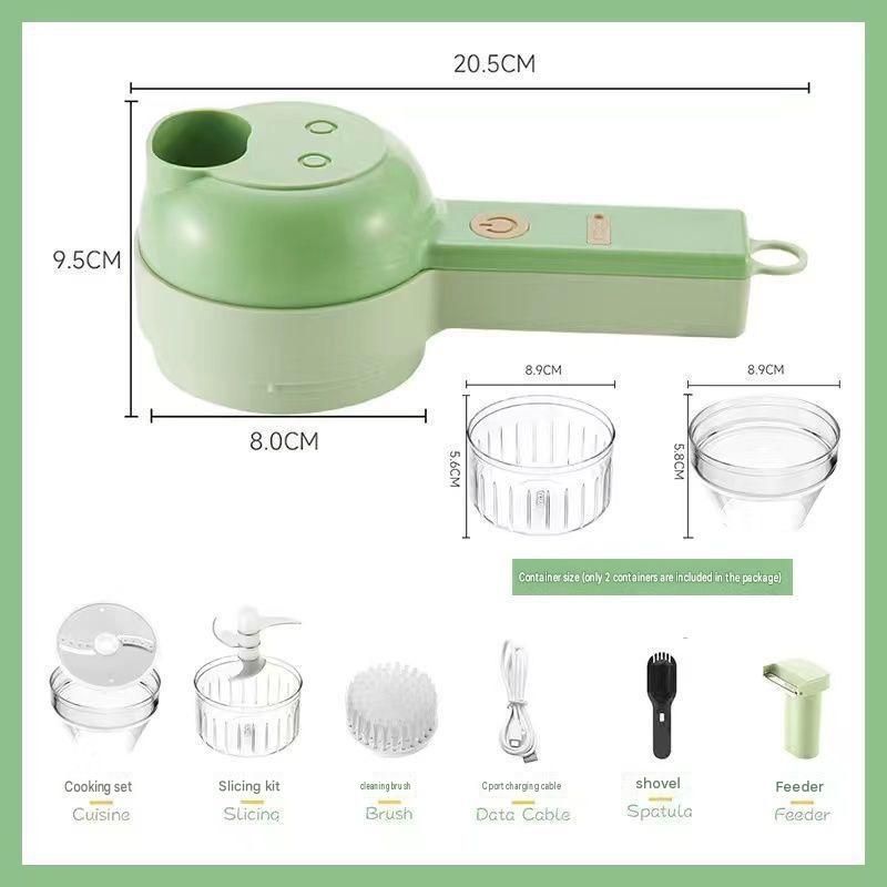 Seasoning Preparation and Storage Set-Green Electric Handheld Food Processor view 3