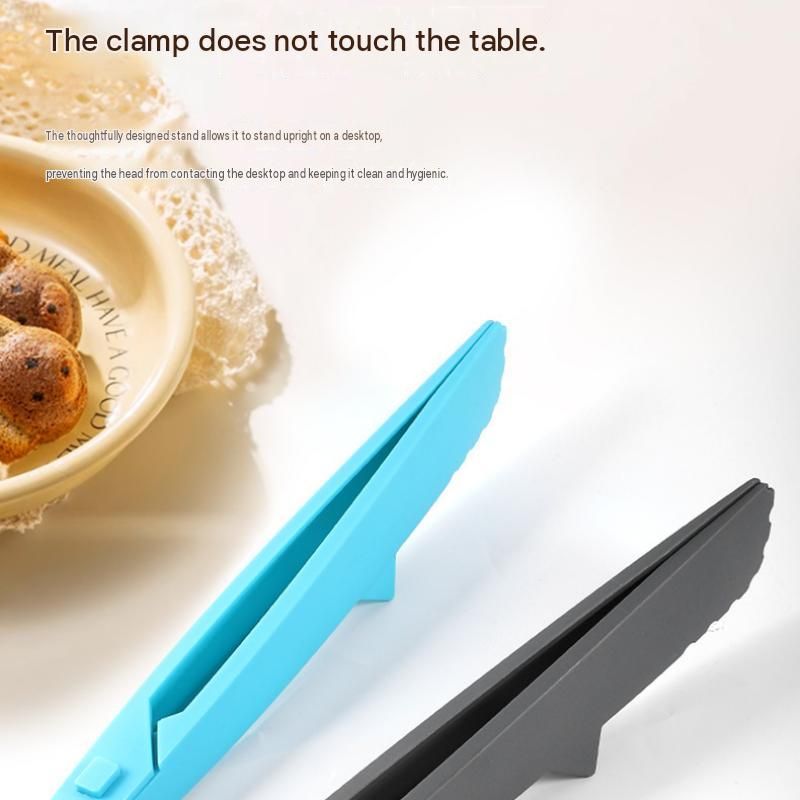 Red Foldable Nylon Kitchen Tongs - Self-Standing Design with Serrated Grip and view 5