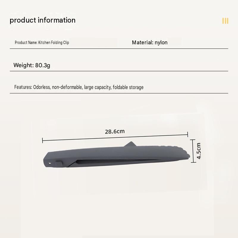 Grey Foldable Nylon Kitchen Tongs - Self-Standing Design with Serrated Grip view 6