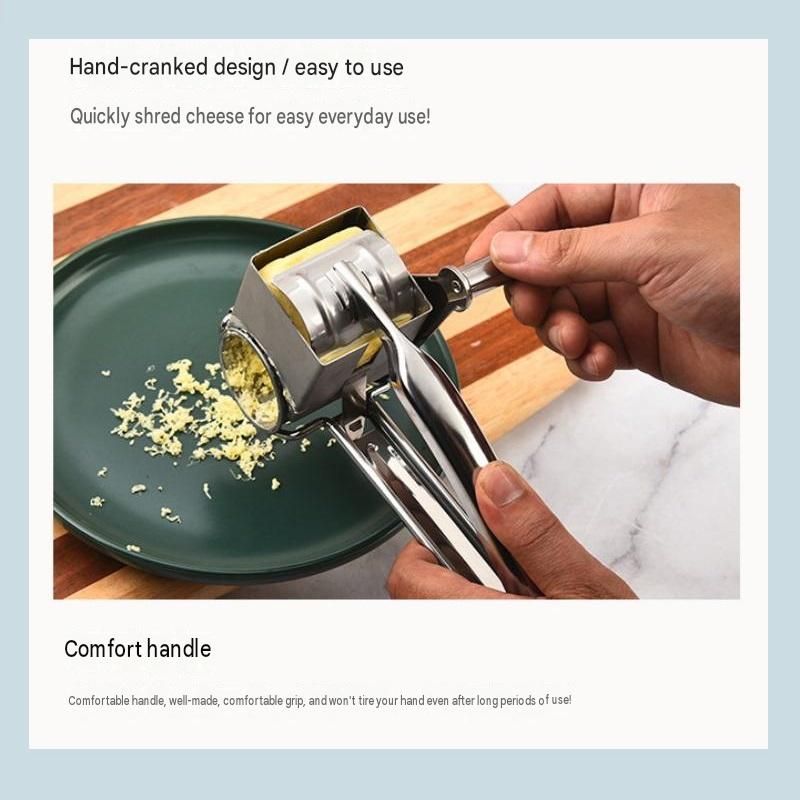 3-4 hole grater planer Stainless Steel Hand Crank Cheese Grater - Rotary Drum view 8