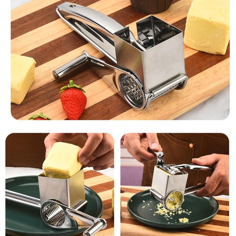 Stainless Steel Hand Crank Cheese Grater（Flat-blade planer+3-4 hole planer+5-6 view 6