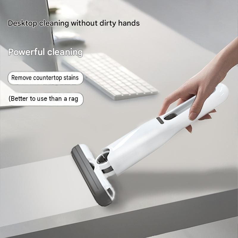 Mini Handheld Foldable Mop WIth ABS Handle and 2 Sponge Head- Hand-Free view 3
