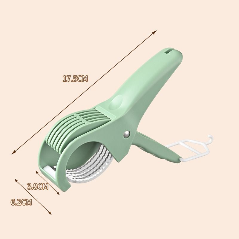 Green Multifunctional Fruit and Vegetable Slicer - Stainless Steel Blades view 10