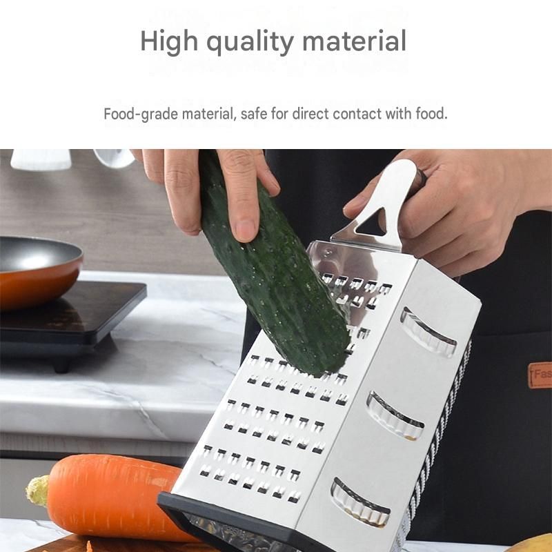 Multifunctional Six-Sided Box Vertical grater- TPR-sleeved handle - Stainless view 3