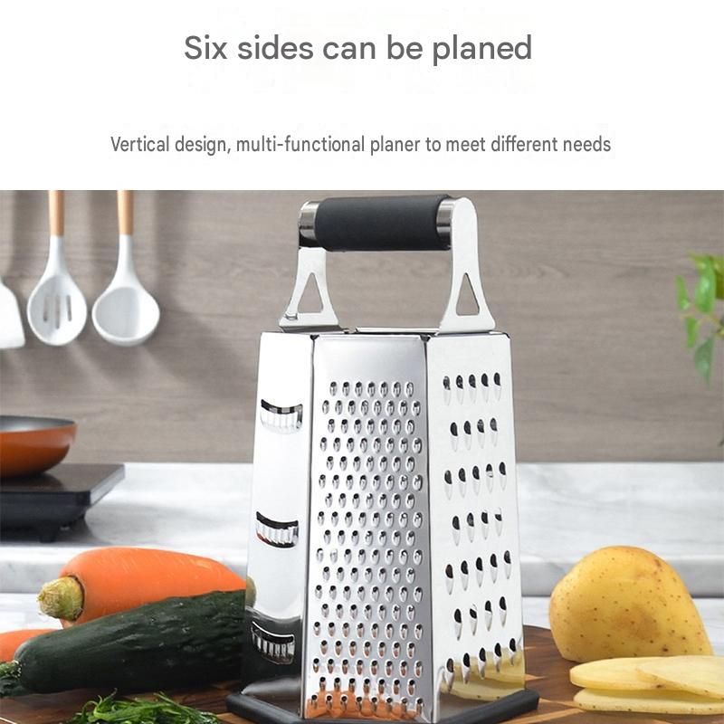 Multifunctional Six-Sided Box Vertical grater- TPR-sleeved handle - Stainless view 5