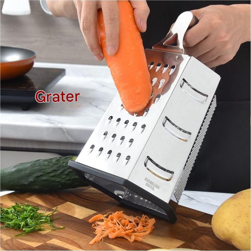 Multifunctional Six-Sided Box Vertical grater- TPR-sleeved handle - Stainless view 7
