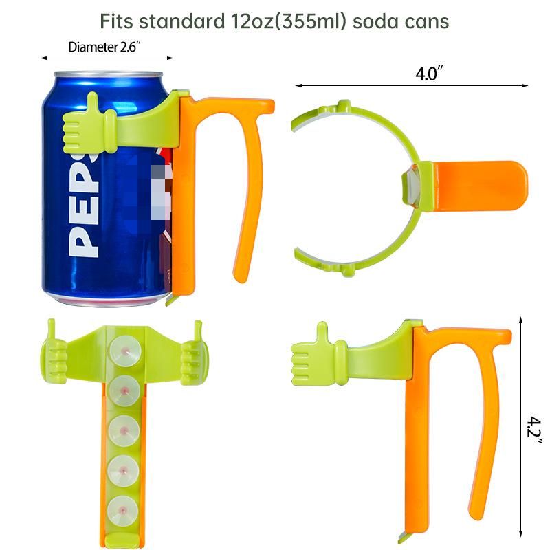 Purple Soda Can Lid and Handle Holder Set - Anti-Overflow Plastic Cover with view 4