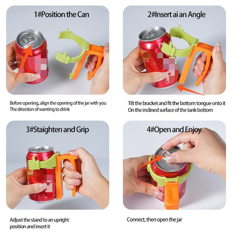 Purple Soda Can Lid and Handle Holder Set - Anti-Overflow Plastic Cover with view 5