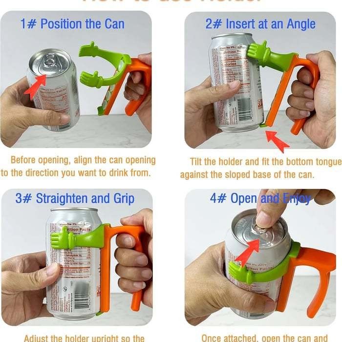 Blue Soda Can Holder with Handle and Suction Cups - Portable Plastic Stand for view 5