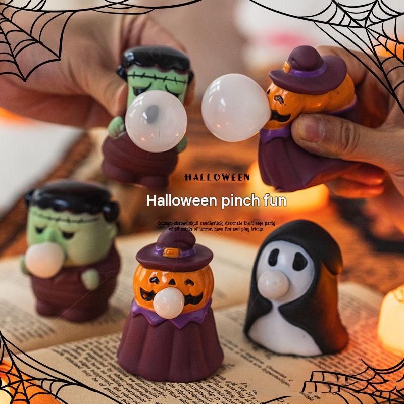 Halloween Squeeze Bubble Toy（Ghost） - PVC Squishy Figures with Pop-Up Bubble view 2