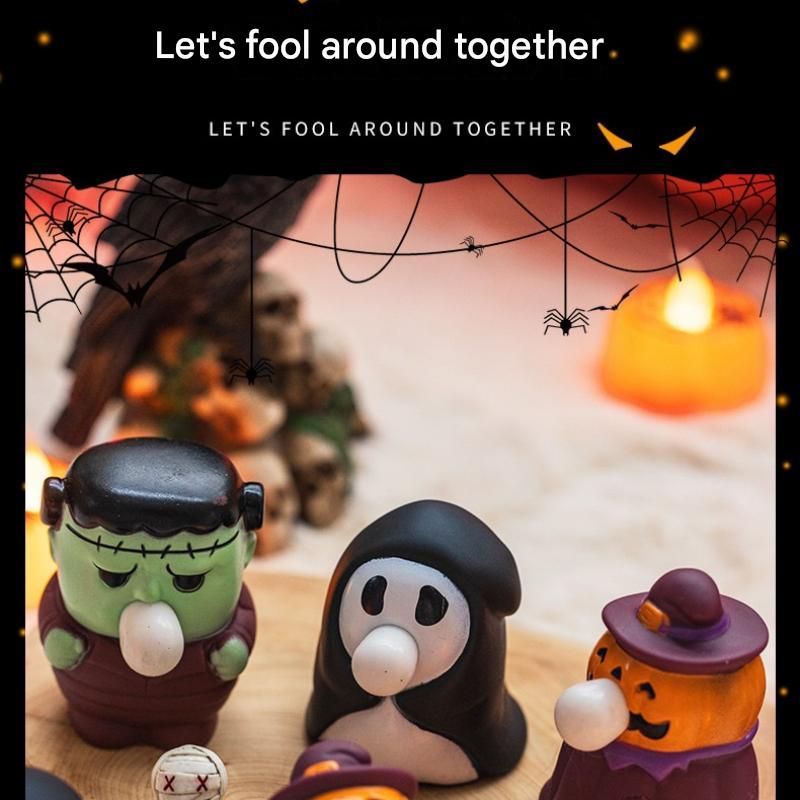 Halloween Squeeze Bubble Toy（Ghost） - PVC Squishy Figures with Pop-Up Bubble view 6