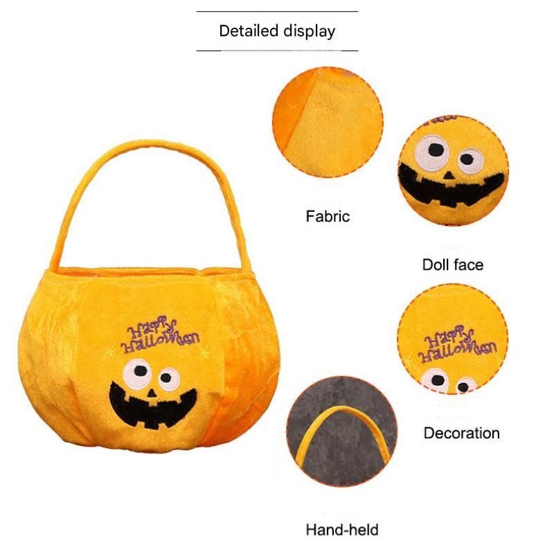 Bat-shaped black bag - Plush Halloween Trick or Treat Candy Bag - Polyester view 4