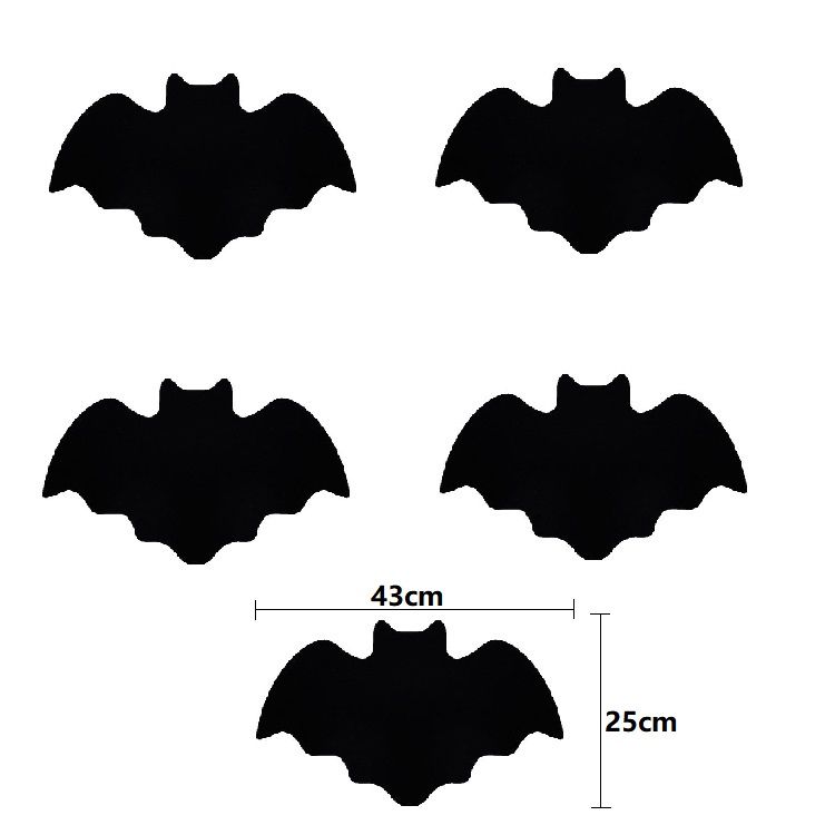 5-pieces 43*25cm Halloween bat-shaped mat - Felt Non-Slip Heat Resistant Table