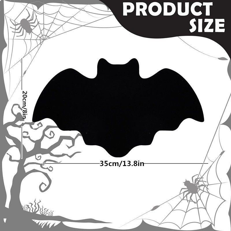 5-pieces 35*20cm Halloween bat-shaped mat - Felt Non-Slip Heat Resistant Table view 2