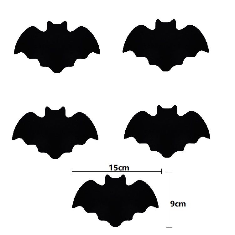 5-pieces 15*9cm Halloween bat-shaped mat - Felt Non-Slip Heat Resistant Table — image 1