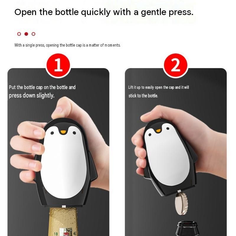 1 pcs Penguin-shaped design Bottle Opener - Stainless Steel and Plastic view 7
