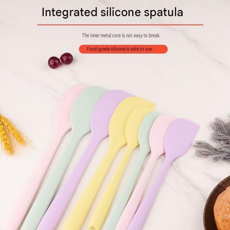 Yellow Small size One-Piece Silicone Spatula with Metal Core - Heat Resistant view 2