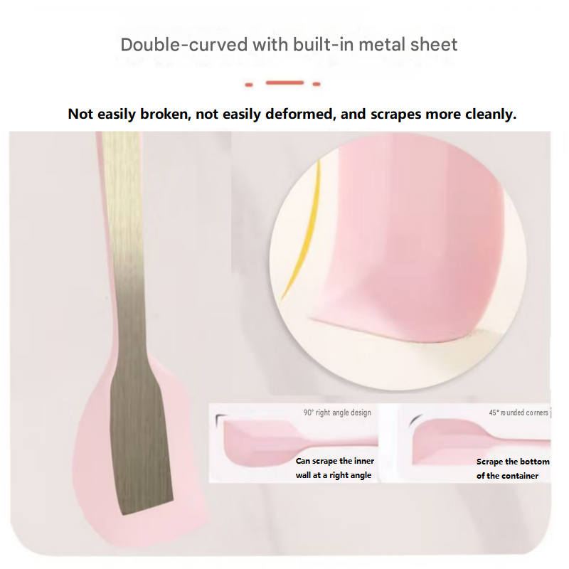 Yellow Small size One-Piece Silicone Spatula with Metal Core - Heat Resistant view 5